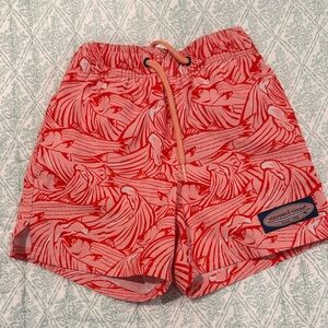 Vineyard Vines Coral Swim Shorts with Fish Design